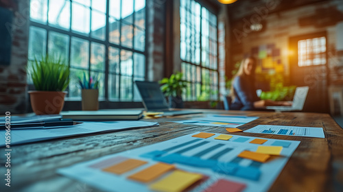 Wallpaper Mural Friendly team around a table, collaborating on project ideas with sticky notes. Torontodigital.ca