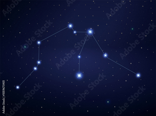 Aquarius constellation in night sky