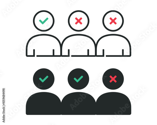 People checkmark icon. Vector illustration