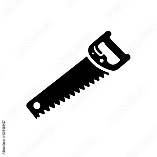 Hand saw vector illustration isolated woodworking tool for carpentry, home improvement, and handyman designs
