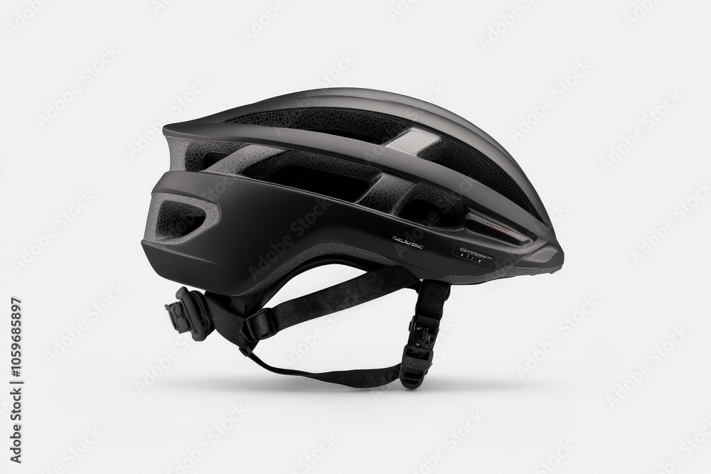 A modern black bicycle helmet featuring a sleek, aerodynamic design with subtle texture details, highlighting both style and safety for contemporary cyclists. A modern black bicycle helmet featuring a sleek, aerodynamic design with subtle texture details, highlighting both style and safety for contemporary cyclists.