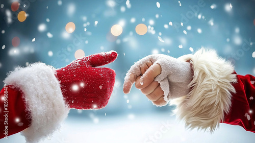 Close up of hands in theme Christmas photo