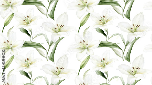 Seamless watercolor autumn pattern featuring pumpkins and vibrant flowers on a clean white background