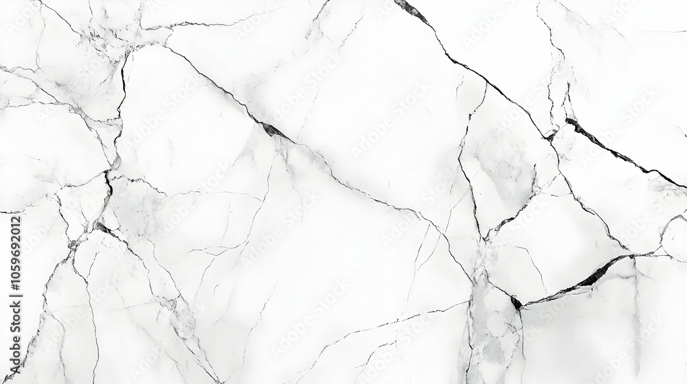 Fototapeta premium White Marble Texture Background with Black Veins Illustration