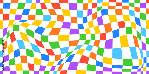 Psychedelic checkerboard rainbow