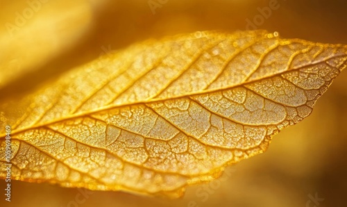 A close-up image of golden leaf veins with intricate patterns, resembling a natural network1 photo