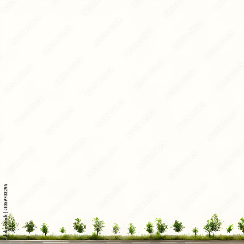 Fototapeta premium green tree bottom border