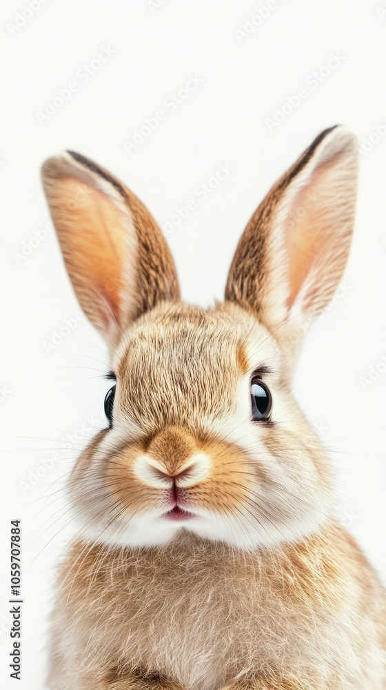 Fototapeta premium Adorable Close-up of a Cute Rabbit with Fluffy Fur