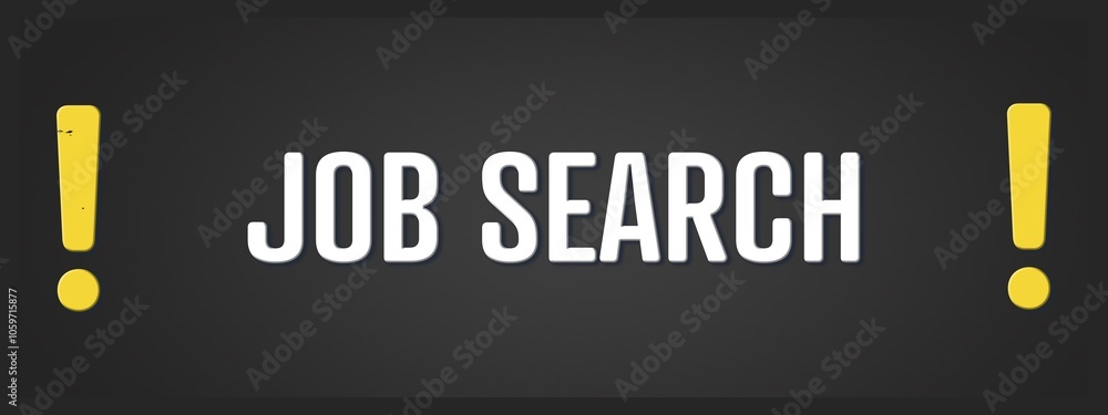 Fototapeta premium Job search. A blackboard with white text. Illustration with grunge text style.
