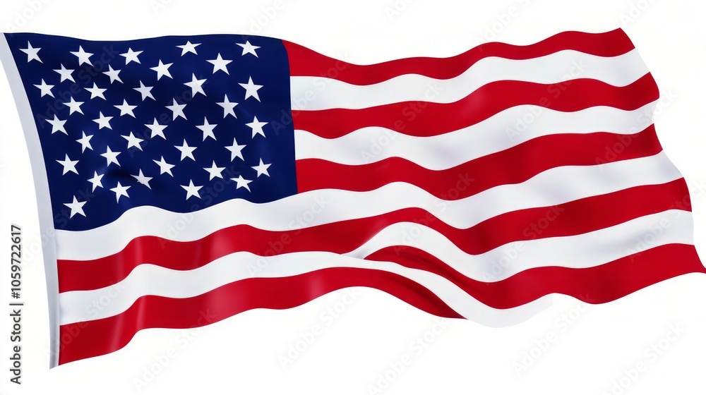 Fototapeta premium Waving American Flag in a Dynamic Motion