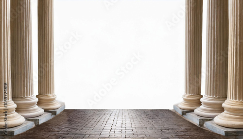 Classical Columbus, antique style, white background
