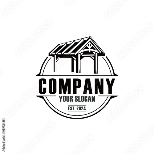 wood logo , cabin logo vector