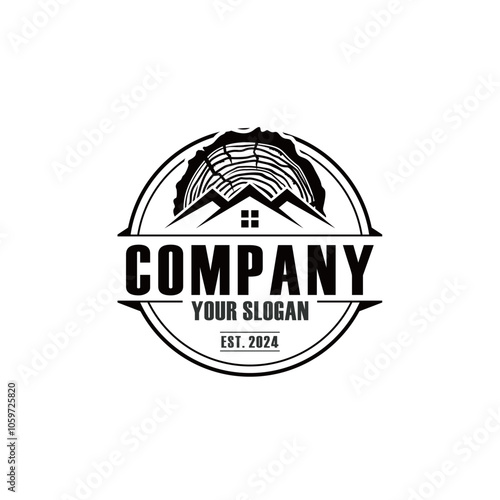 wood logo , cabin logo vector