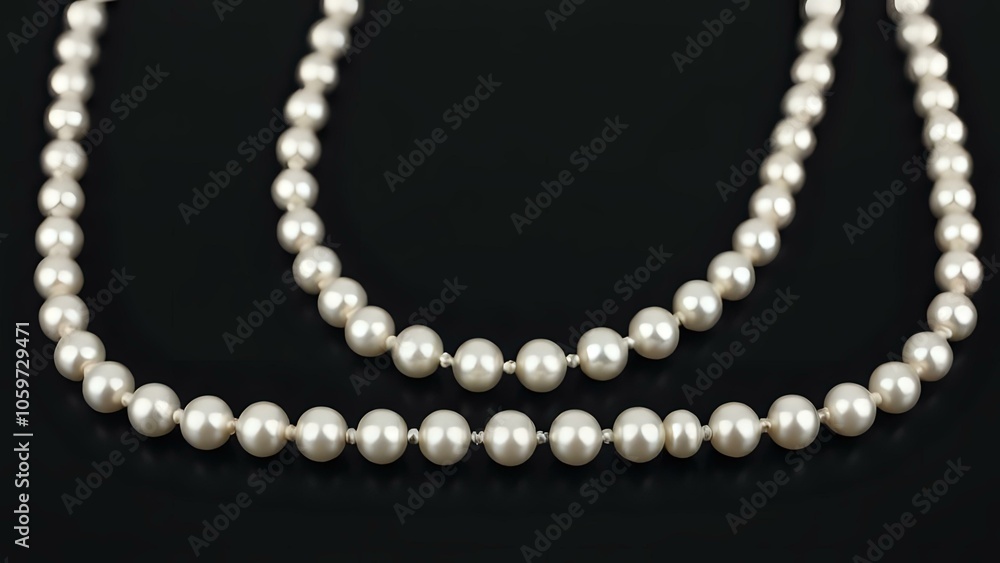 Obraz premium Pearl Necklace on Black Background
