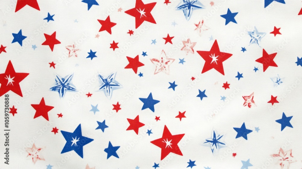 Fototapeta premium Colorful Stars Pattern on White Background