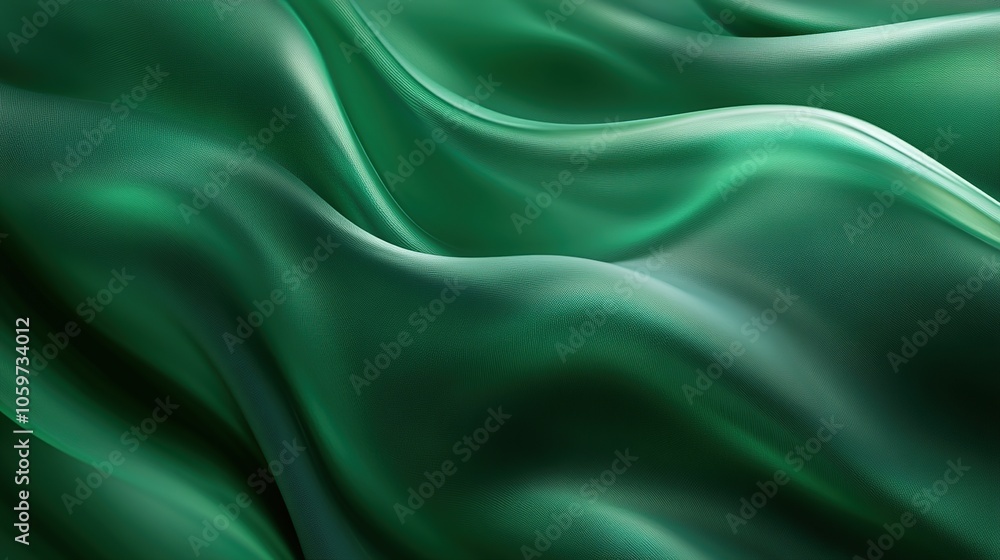Obraz premium Abstract Green Silk Fabric
