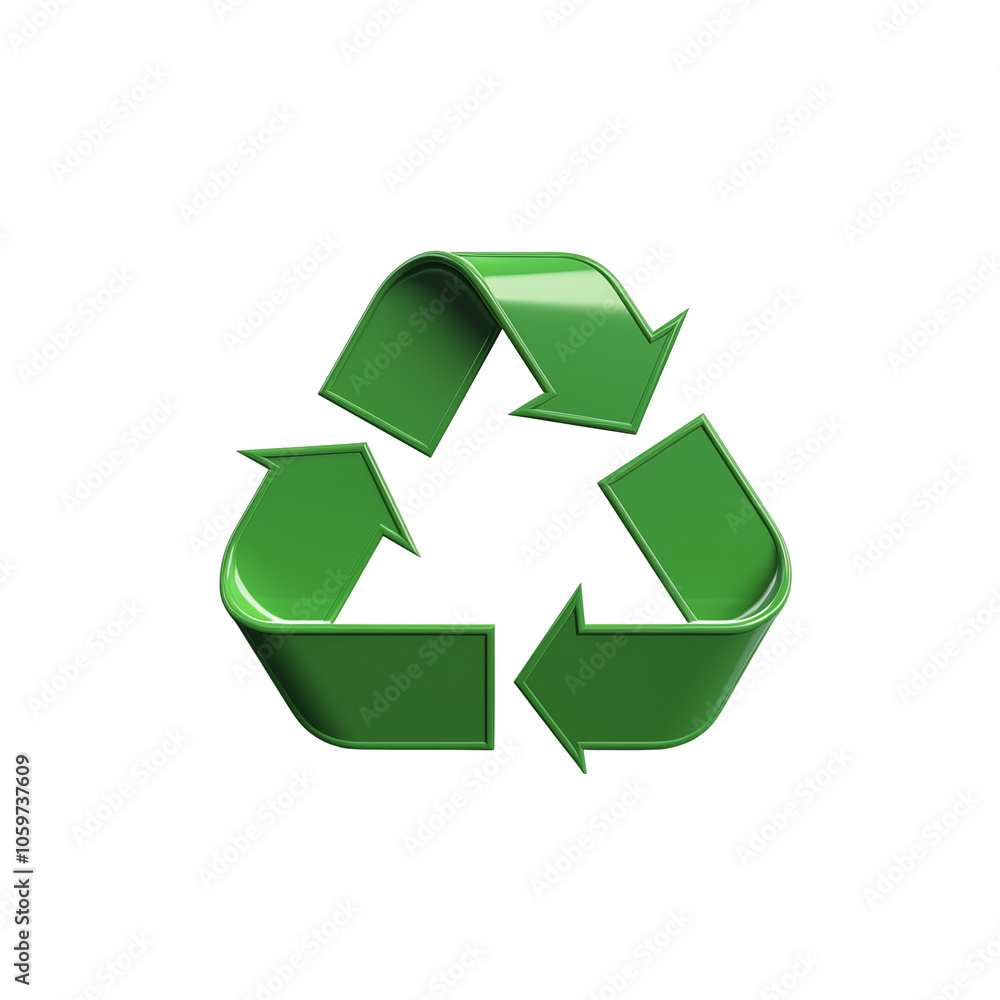 Obraz premium Green recycling symbol representing sustainability and environmental awareness in a modern design