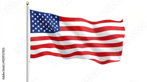 American Flag Waving in the Wind