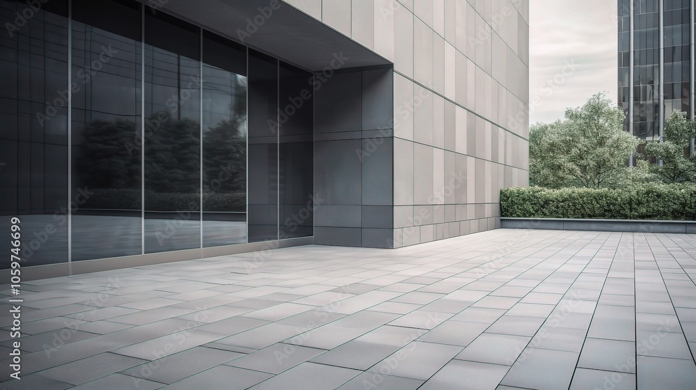 Fototapeta premium Modern Architectural Design with Empty Pavement Space