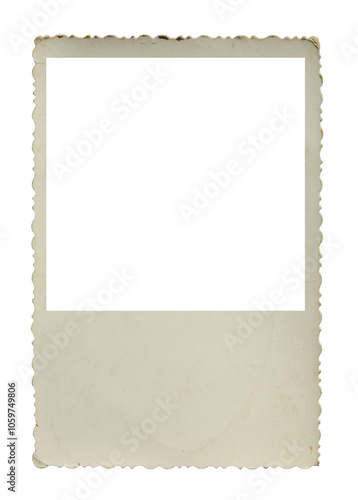 Obraz na płótnie Vintage photo paper frame isolated on transparent background with empty space for texts w salonie