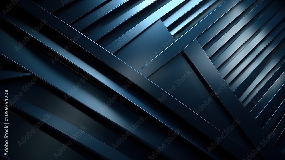 Obraz premium Blue Metallic Background with Diagonal Light Reflection