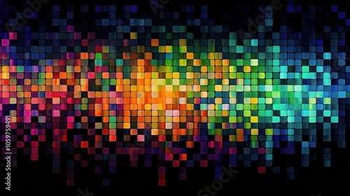 Wallpaper Mural Colorful Glitch Pattern with Distorted Pixels Torontodigital.ca