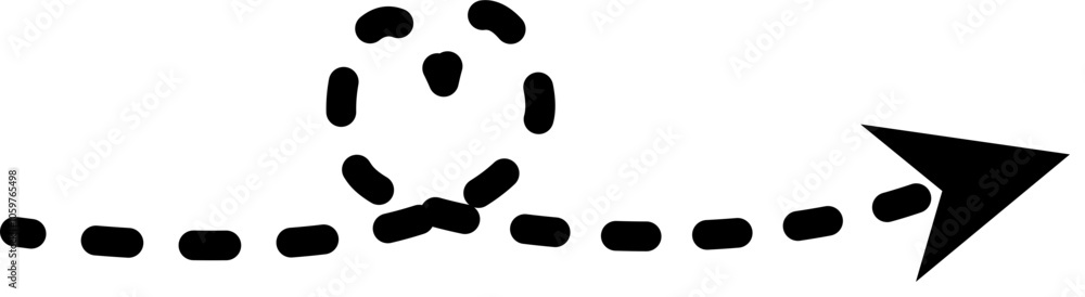 Naklejka premium Abstract Dotted Line Trajectory with Arrowhead