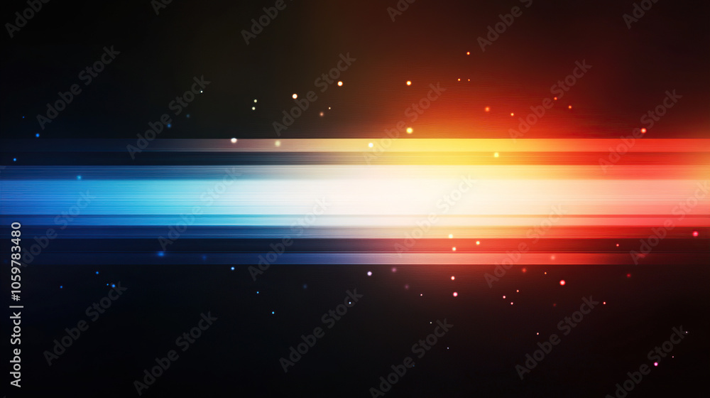 Obraz premium Dark background with a gradient of blue and red, light stripes on the left side of the screen, blurred