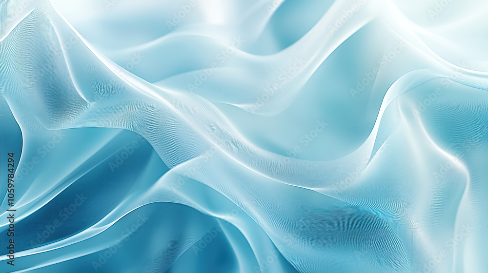 Obraz premium Abstract background with light blue wavy shapes and soft lighting