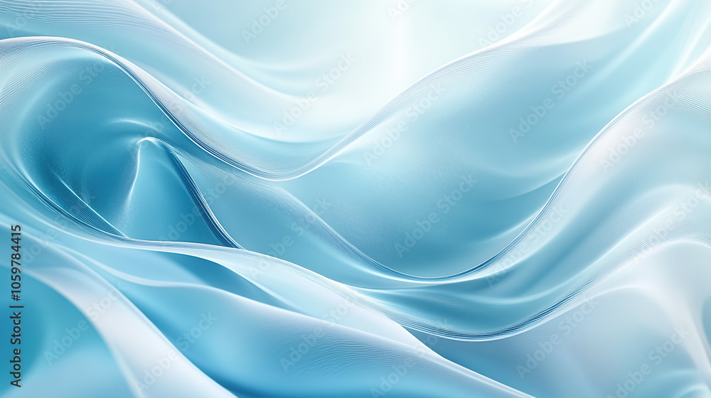 Obraz premium Abstract background with light blue wavy shapes and soft lighting