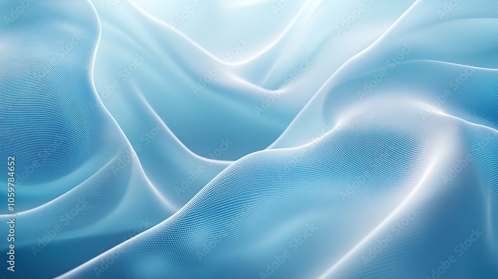 Obraz premium Abstract background with light blue wavy shapes and soft lighting