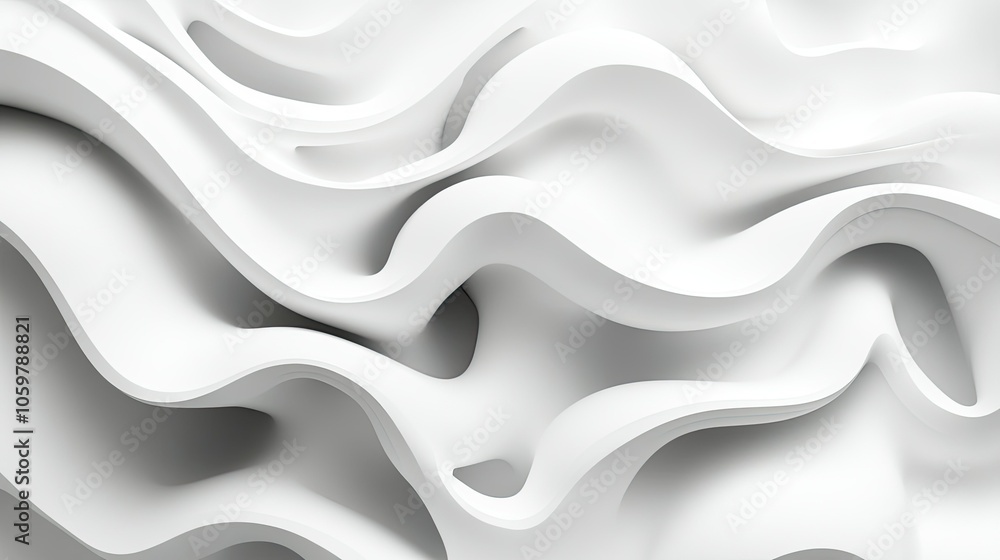 Fototapeta premium Abstract White Wave Motion Background Design