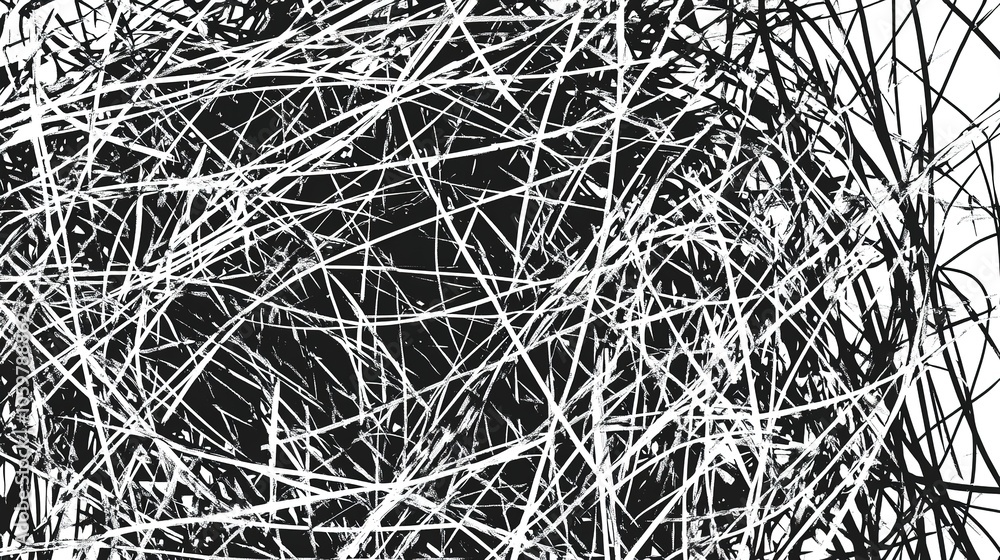 Dynamic Backgrounds with Chaotic Line Arrays: A Hand-Drawn Black and ...