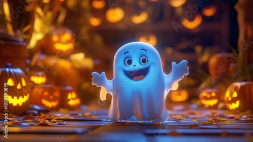 Happy Halloween! A cute ghost is here to make your party a little spookier and a lot more fun!  photo