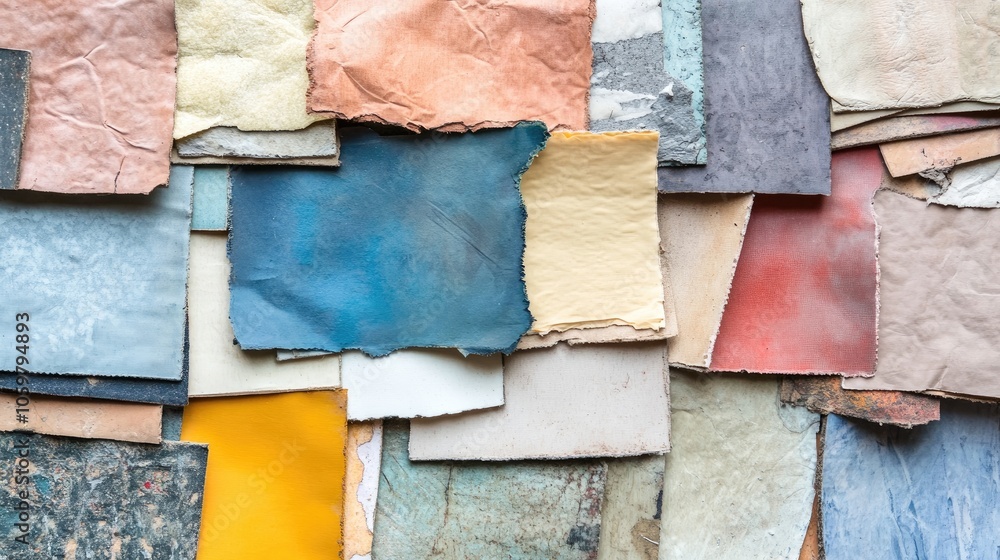 Fototapeta premium Colorful Collection of Textured Leather Samples