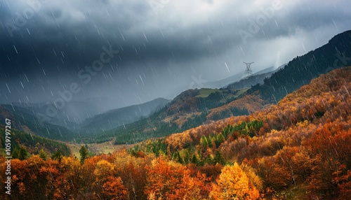 雨が降っている風景 photo