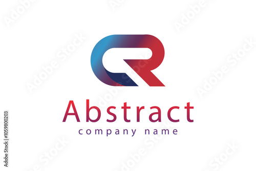 modern abstract cr logo design with geometric typography