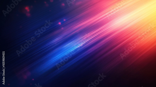 Dark background with a gradient of blue and red, light stripes on the left side of the screen, blurred
