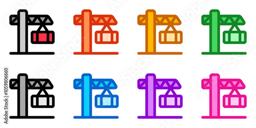 Editable crane tower vector icon. Property, real estate, construction, mortgage, interiors. Part of a big icon set family. Perfect for web and app interfaces, presentations, infographics, etc