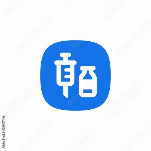 vaccine syringe injection icon sign vector