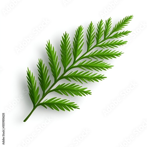 3D Green Thuja Leaf Sprig