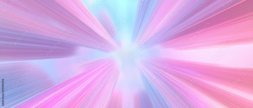 Obraz premium A pink and blue background with a blurry image of a cityscape. The image has a dreamy, surreal feel to it, with the pink and blue colors creating a sense of wonder and mystery