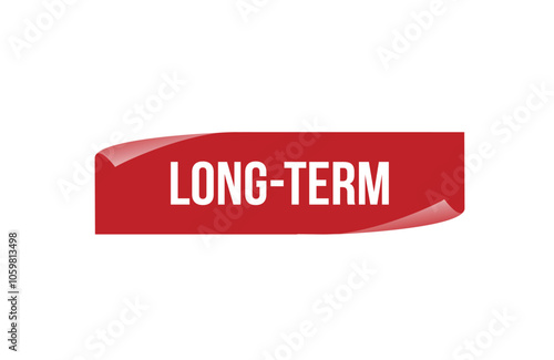 Red banner Long-Term isolated on white background.