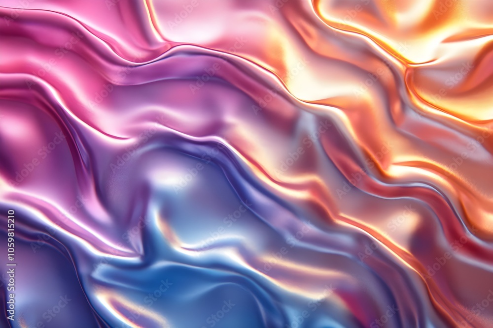 Obraz premium Gradient liquid abstract squared Holo Holographic background with halftone dots design Watercolor ombre gradient pattern design 3d geometric shapes background Abstract background generative AI