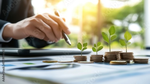 Businessperson Reviewing Financial Assets and Growth Strategies