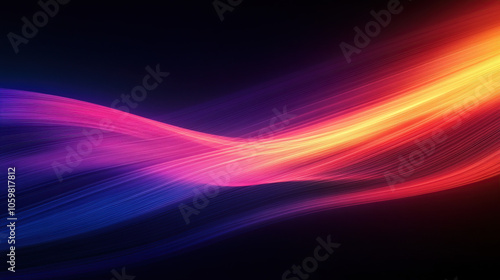 Wallpaper Mural Abstract background with colorful, glowing lines and geometric shapes in shades of dark blue, pink, and purple Torontodigital.ca