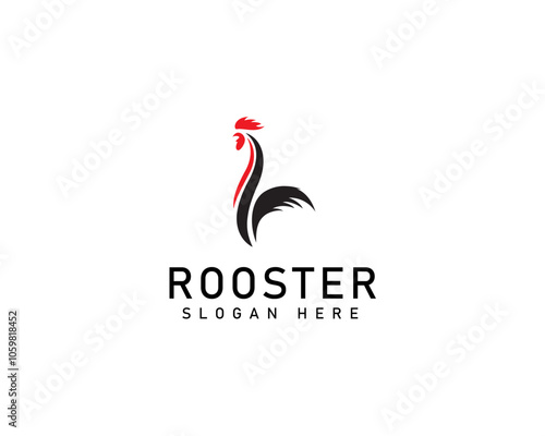 Abstract rooster logo design illustration