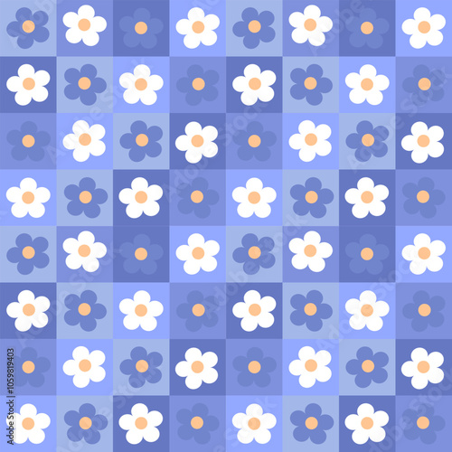 seamless pattern with camomiles