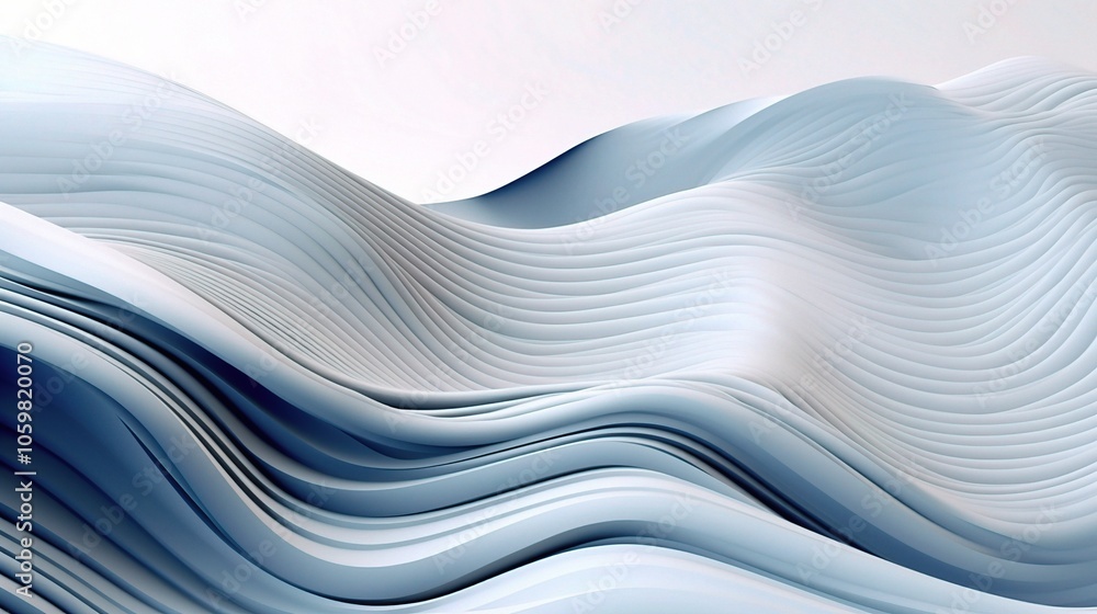 Obraz premium Abstract 3D Wave Design with Soft Curves