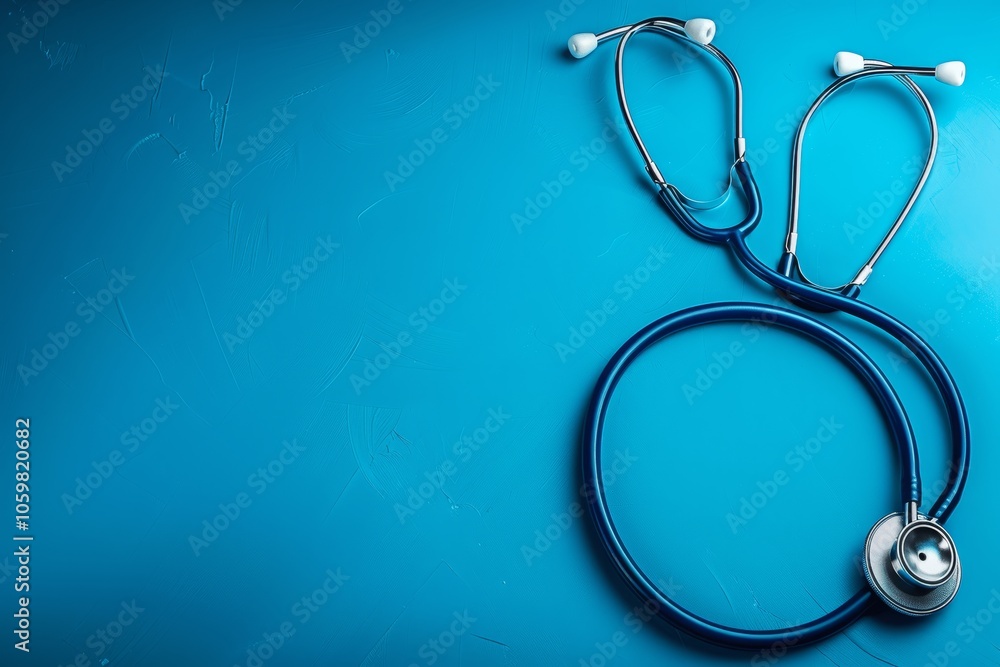 Fototapeta premium stethoscope on blue background
